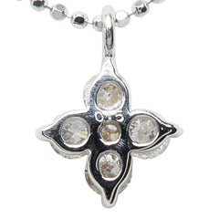K18WG ホワイトゴールド ダイヤ(内側)0.10ct ダイヤ(外側)0.15ct ダイヤモチーフ 2連 ペンダント ネックレス レディース 【中古】
