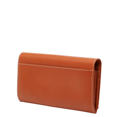 サンローラン ヴィンテージ Yライン 長財布 ブラウン レザー レディース SAINT LAURENT 【中古】