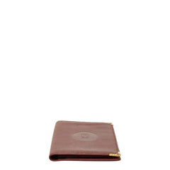 カルティエ マストライン 二つ折り 長財布 札入れ ボルドー レザー レディース CARTIER 【中古】
