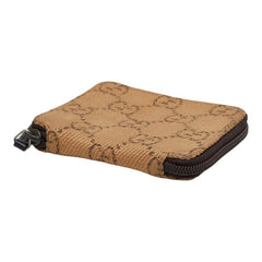 グッチ GGキャンバス ラウンドファスナー コインケース 03998 ベージュ キャンバス レザー レディース GUCCI 【中古】