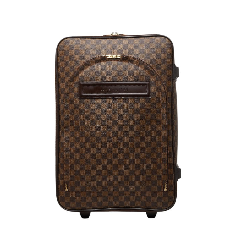 ルイ ヴィトン ダミエ ぺガス55 キャリーバッグ スーツケース N23294 ブラウン PVC レザー レディース LOUIS VUITTON 【中古】