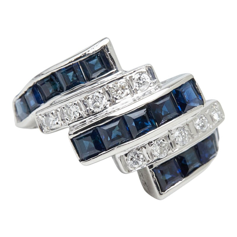 Pt900 プラチナ サファイア1.69ct ダイヤ0.17ct リング 指輪 レディース 7号 【中古】