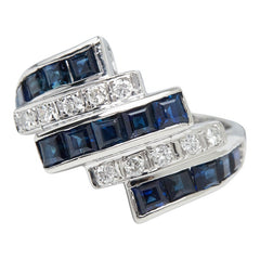 Pt900 プラチナ サファイア1.69ct ダイヤ0.17ct リング 指輪 レディース 7号 【中古】