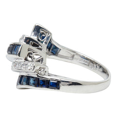 Pt900 プラチナ サファイア1.69ct ダイヤ0.17ct リング 指輪 レディース 7号 【中古】