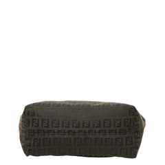 フェンディ ズッキーノ ハンドバッグ ブラウン ブラック キャンバス レザー レディース FENDI 【中古】