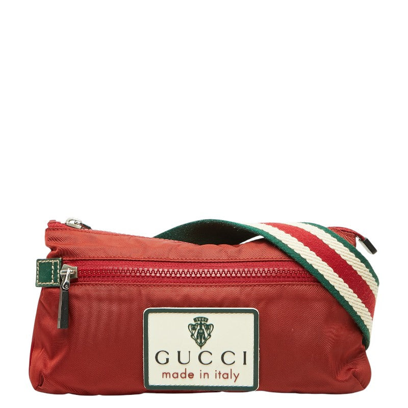 グッチ ロゴ ボディバッグ ウエストバッグ ショルダーバッグ 189663 レッド グリーン ナイロン レディース GUCCI 【中古】