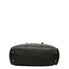 プラダ ロゴ トートバッグ ハンドバッグ ブラック レザー レディース PRADA 【中古】