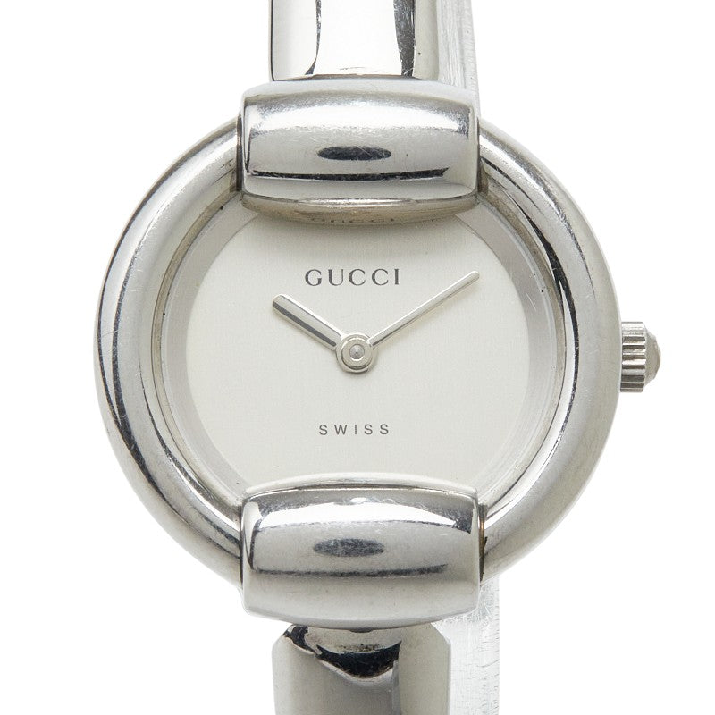 グッチ バングルウォッチ 腕時計 1400L クオーツ シルバー文字盤 ステンレススチール レディース GUCCI 【中古】