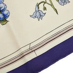 エルメス カレ90 Quai Aux Fleurs 花咲く海岸通り スカーフ 大判 アイボリー マルチカラー シルク レディース HERMES 【中古】