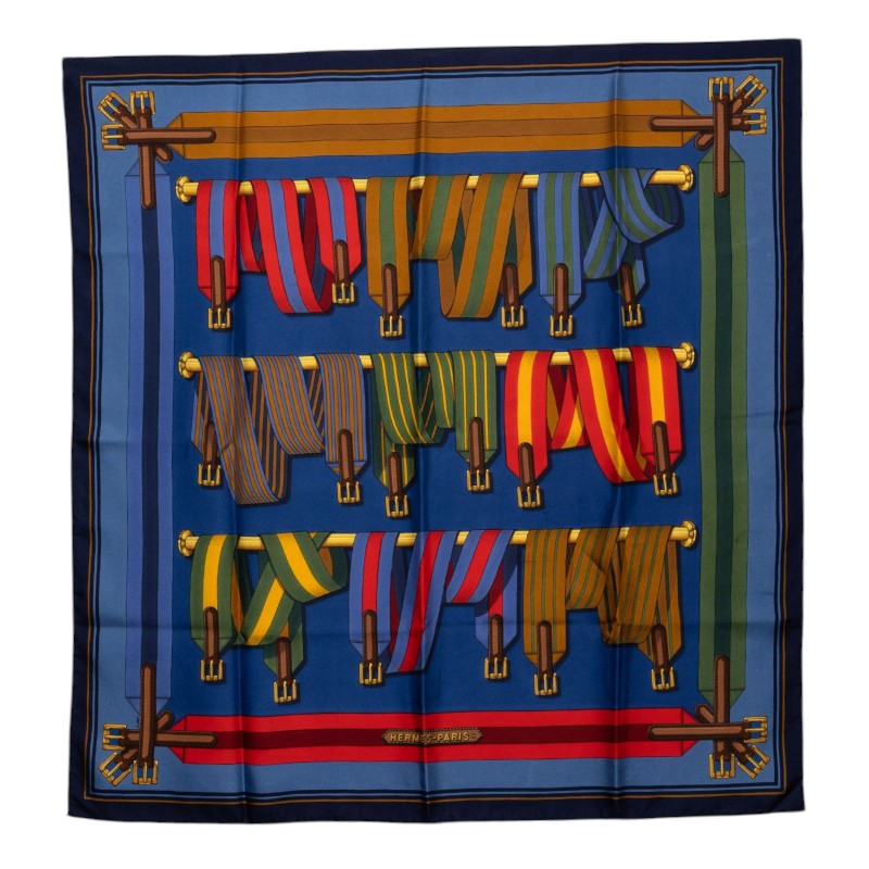 エルメス カレ90 Les Sangles サングル スカーフ シルク レディース HERMES 【中古】