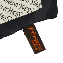 サンローラン スカーフ 大判 RN43756 ブラウン アイボリー シルク レディース SAINT LAURENT 【中古】