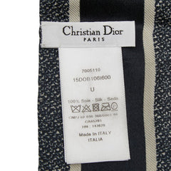 ディオール オブリーク ミッツァ スカーフ 15DOB1061600 ネイビー系 シルク レディース Dior 【中古】