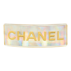 シャネル ロゴ バレッタ ヘアアクセサリー 97P ゴールド クリア メッキ プラスチック レディース CHANEL 【中古】