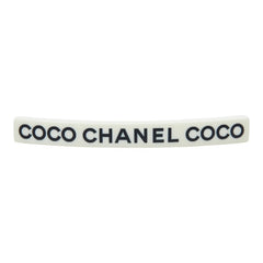 シャネル ロゴ バレッタ ヘアアクセサリー 07P ホワイト ゴールド プラスチック メッキ レディース CHANEL 【中古】