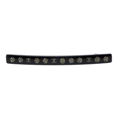 シャネル ココマーク バレッタ ヘアアクセサリー 03A ブラック シルバー プラスチック メタル レディース CHANEL 【中古】