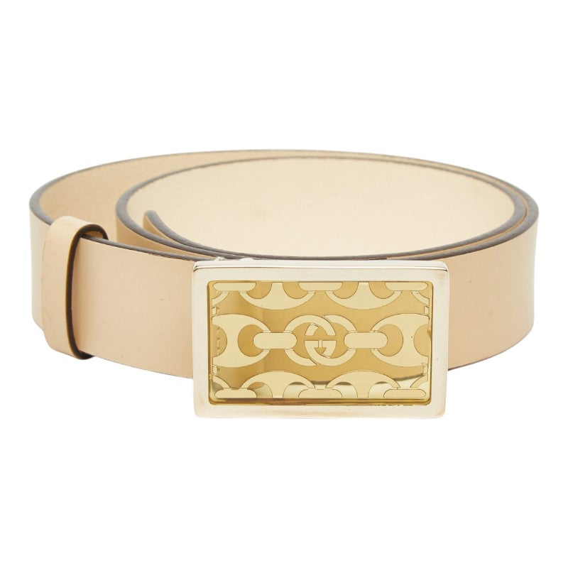 グッチ ベルト サイズ:80/32 ベージュ レザー レディース GUCCI 【中古】