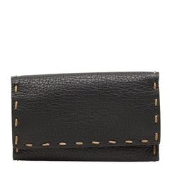 フェンディ セレリア ステッチ 6連 キーケース 8AP016 ブラック レザー レディース FENDI 【中古】