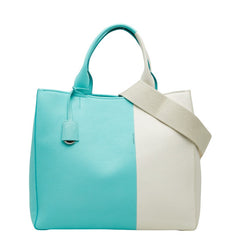 ティファニー バイカラー トートバッグ ショルダーバッグ 2WAY ティファニーブルー ホワイト レザー レディース TIFFANY&Co. 【中古】