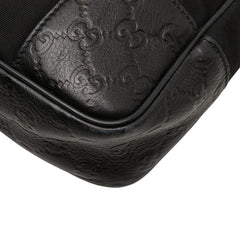 グッチ グッチシマ 斜め掛け ショルダーバッグ 162783 ブラック ナイロン レザー レディース GUCCI 【中古】
