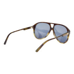 グッチ インターロッキングG ティアドロップ サングラス GG1286S ブラウン ゴールド プラスチック レディース GUCCI 【中古】
