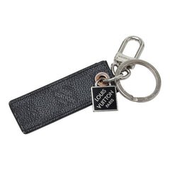 ルイ ヴィトン ダミエ グラフィット ポルト クレ LVタブ キーホルダー キーリング M80223 ブラック グレー PVC メタル メンズ LOUIS VUITTON 【中古】