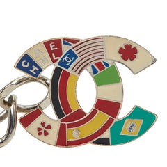 シャネル ココマーク チェーンベルト 国旗 03A シルバー マルチカラー メタル レディース CHANEL 【中古】