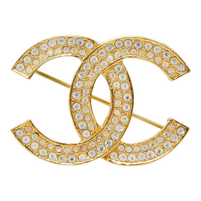 シャネル ココマーク ブローチ ゴールド メッキ ラインストーン レディース CHANEL 【中古】