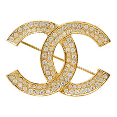 シャネル ココマーク ブローチ ゴールド メッキ ラインストーン レディース CHANEL 【中古】