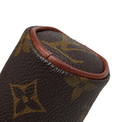 ルイ ヴィトン モノグラム エテュイ トロワ ボール ドゥ ゴルフ ポーチ M58249 ブラウン PVC レザー レディース LOUIS VUITTON 【中古】