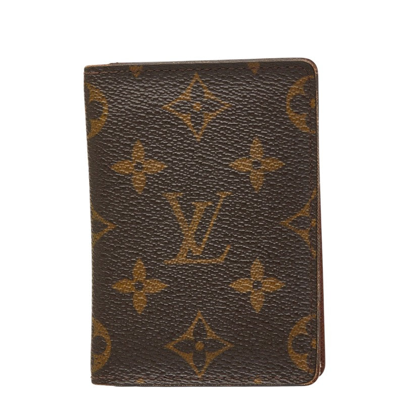 ルイ ヴィトン モノグラム ポルト カルト パス ヴェルティカル パスケース M66541 ブラウン PVC レザー レディース LOUIS VUITTON 【中古】