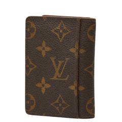 ルイ ヴィトン モノグラム ポルト カルト パス ヴェルティカル パスケース M66541 ブラウン PVC レザー レディース LOUIS VUITTON 【中古】