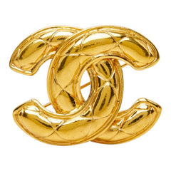 シャネル マトラッセ ココマーク ブローチ ヴィンテージ ゴールド メッキ レディース CHANEL 【中古】