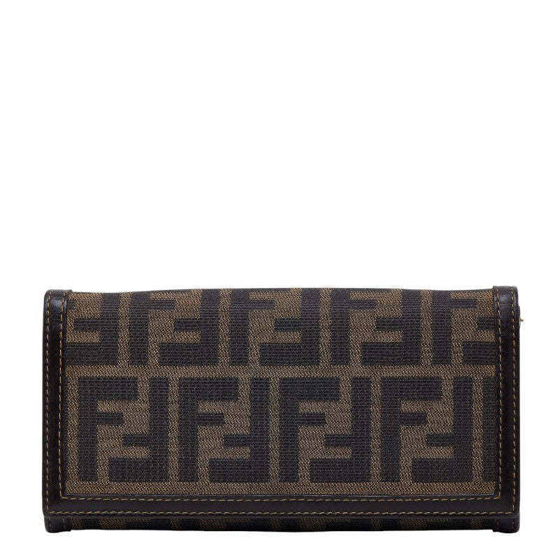 フェンディ ズッカ 長財布 2309 30851 088 ブラウン キャンバス レザー レディース FENDI 【中古】