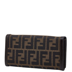 フェンディ ズッカ 長財布 2309 30851 088 ブラウン キャンバス レザー レディース FENDI 【中古】
