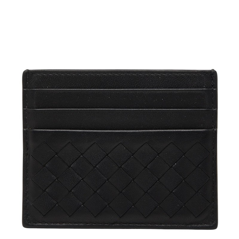 ボッテガヴェネタ イントレチャート ピッコロ カードケース ブラック レザー レディース BOTTEGAVENETA 【中古】