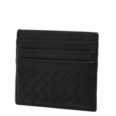 ボッテガヴェネタ イントレチャート ピッコロ カードケース ブラック レザー レディース BOTTEGAVENETA 【中古】