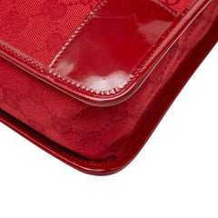 グッチ GGキャンバス ワンショルダーバッグ 001 4205 レッド キャンバス パテントレザー レディース GUCCI 【中古】