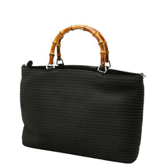 グッチ バンブー ハンドバッグ 2WAY ショルダーバッグ ブラック ナイロン レザー レディース GUCCI 【中古】