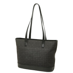セリーヌ Cマカダム トートバッグ 肩掛け ショルダーバッグ ブラック キャンバス レザー レディース CELINE 【中古】