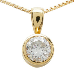 K18YG イエローゴールド ダイヤモンド ダイヤ1.01ct ペンダントトップ ネックレス レディース 【中古】