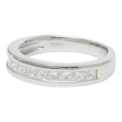 Pt950 プラチナ ダイヤモンド ダイヤ1.00ct ハーフエタニティリング リング 指輪 レディース 13号 【中古】