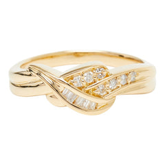 K18YG イエローゴールド ダイヤ0.15ct リング 指輪 レディース 11号 【中古】