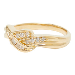 K18YG イエローゴールド ダイヤ0.15ct リング 指輪 レディース 11号 【中古】