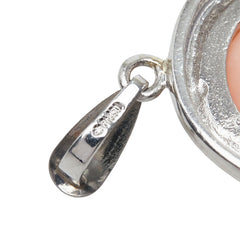 Pt850 プラチナ サンゴ6.81ct ダイヤ0.08ct ペンダントトップ ネックレス レディース 【中古】