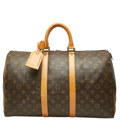 ルイ ヴィトン モノグラム キーポル45 ボストンバッグ トラベルバッグ M41428 ブラウン PVC レザー レディース LOUIS VUITTON 【中古】