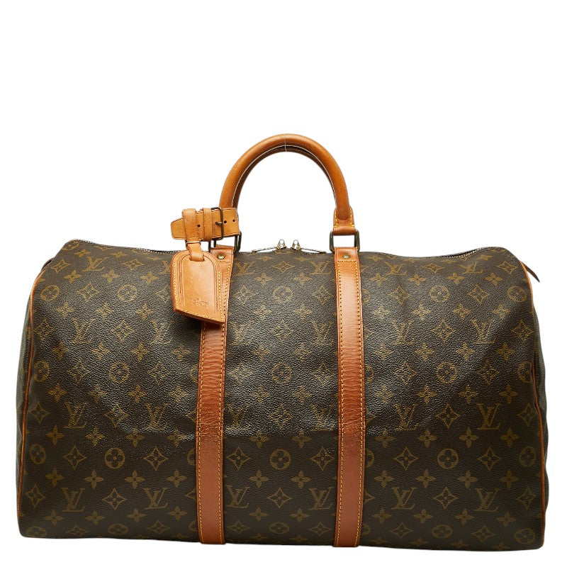 ルイ ヴィトン モノグラム キーポル50 ボストンバッグ トラベルバッグ M41426 ブラウン PVC レザー レディース LOUIS VUITTON 【中古】