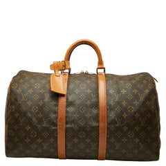ルイ ヴィトン モノグラム キーポル50 ボストンバッグ トラベルバッグ M41426 ブラウン PVC レザー レディース LOUIS VUITTON 【中古】