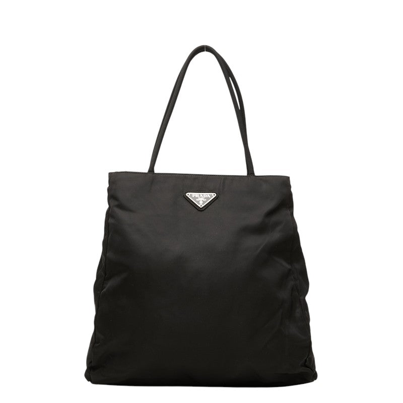 プラダ 三角ロゴプレート トートバッグ B8927 ブラック ナイロン レディース PRADA 【中古】