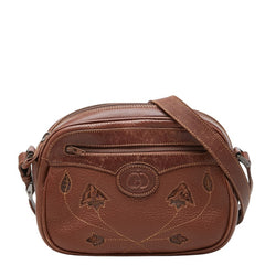 グッチ 斜め掛け ショルダーバッグ ブラウン レザー レディース GUCCI 【中古】