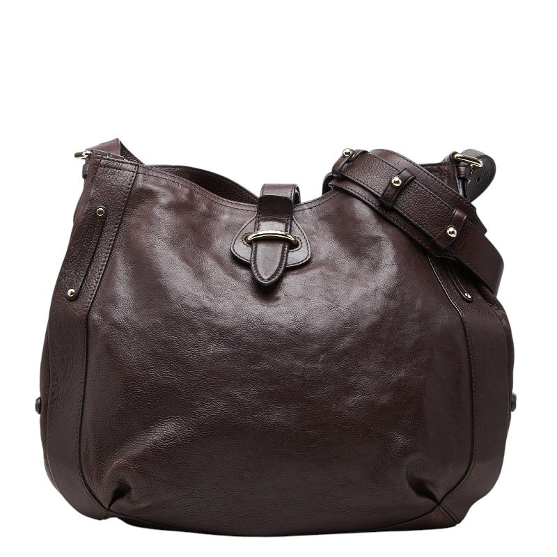 セリーヌ 斜め掛け ショルダーバッグ ブラウン レザー レディース CELINE 【中古】